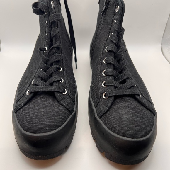 Steve Madden Lynet Black High-Top Women's Canvas Boots - Picture 3 of 6